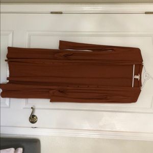 Long brown long sleeves cardigan dress
